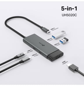 Hub USB Type-C 5-en-1 TP-Link UH5020C (HDMI 4K 60 Hz, charge 100 W)