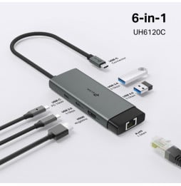 Hub USB Type-C 6-en-1 TP-Link UH6120C (HDMI 4K, Ethernet Gigabit, charge 100 W)