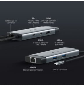 Hub USB Type-C 6-en-1 TP-Link UH6120C (HDMI 4K, Ethernet Gigabit, charge 100 W)