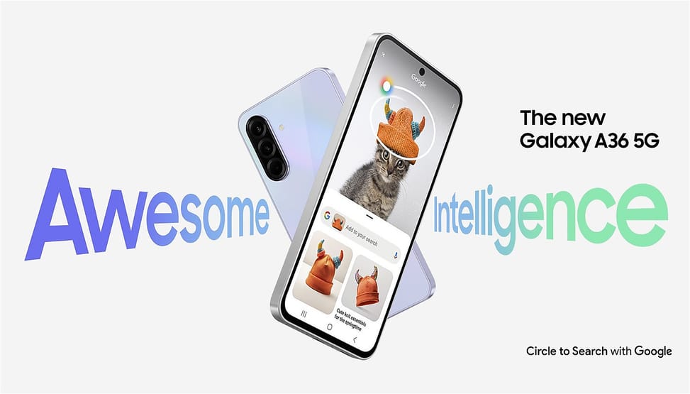 Smartphone Samsung Galaxy A36 5G 256 Go 6,7" 120 Hz Citron Vert (SM-A366BLGVMWD)
