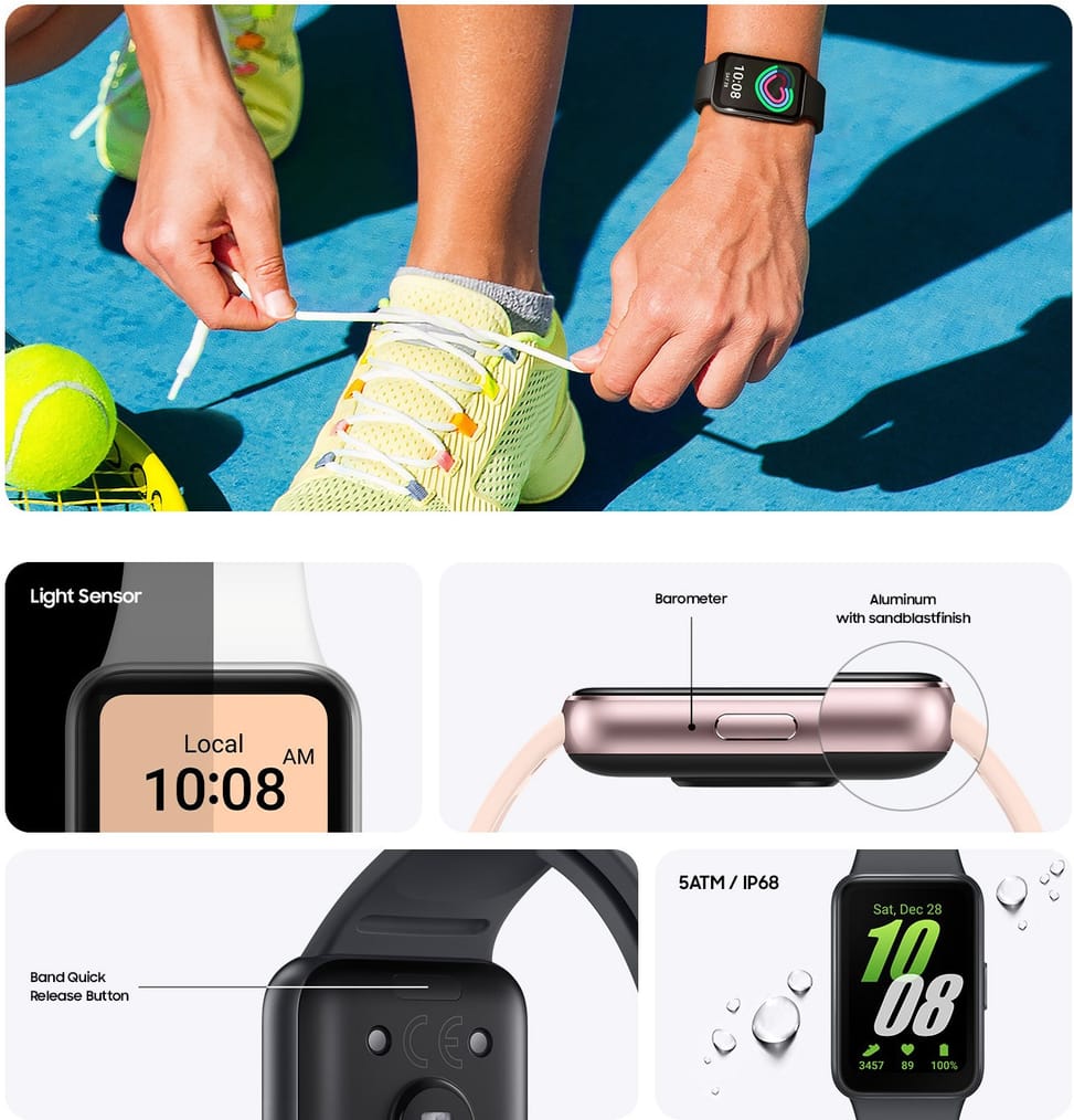 Bracelet connecté Samsung Galaxy Fit3 Bluetooth gris (SM-R390NZAAMWD)