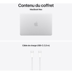 Apple MacBook Neo 13 pouces A18 Pro 8 Go 512 Go Argent (MHFC4FN/A)