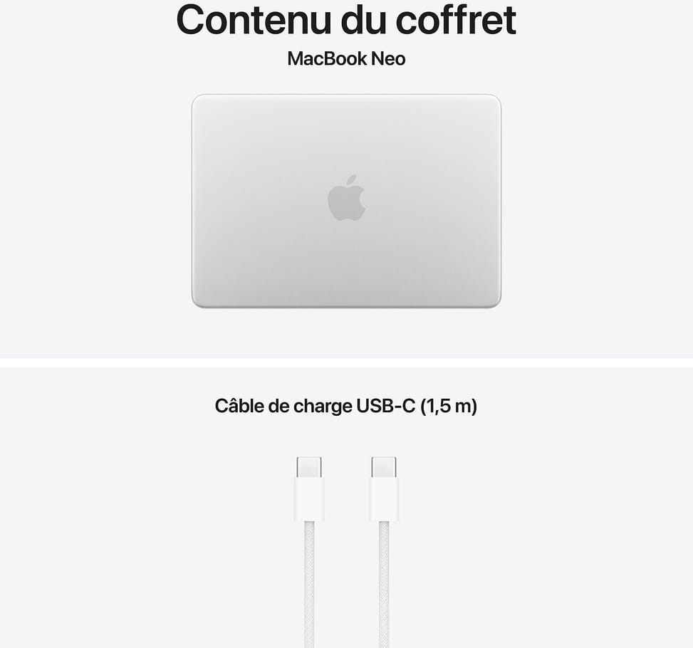 Apple MacBook Neo 13 pouces A18 Pro 8 Go 512 Go Argent (MHFC4FN/A) — image 5