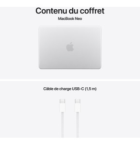 Apple MacBook Neo 13 pouces A18 Pro 8 Go 512 Go Argent (MHFC4FN/A)