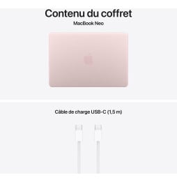 Apple MacBook Neo 13 pouces A18 Pro 8 Go 512 Go Rose Poudré (MHFJ4FN/A)