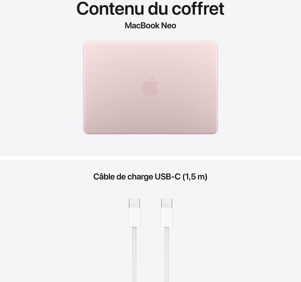 حاسوب محمول Apple MacBook Neo 13 بوصة A18 Pro 8 GB 512 GB وردي فاتح (MHFJ4FN/A) — صورة 5