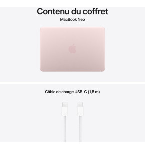 Apple MacBook Neo 13 pouces A18 Pro 8 Go 512 Go Rose Poudré (MHFJ4FN/A)