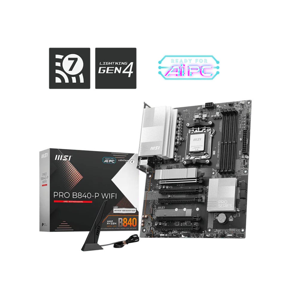 Carte mère MSI PRO B840-P WiFi AMD B840 AM5 ATX (911-7E57-001)