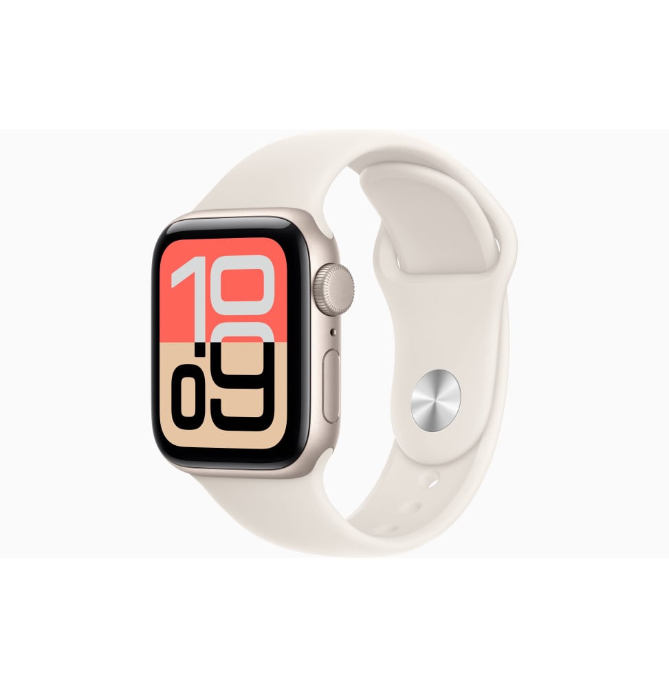 Montre connectée Apple Watch SE 3 GPS 40 mm Starlight boîtier aluminium, Starlight Sport Band S/M (MEH34AF/A)