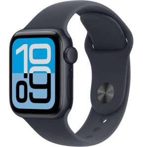 Montre connectée Apple Watch SE 3 GPS 40 mm Midnight boîtier aluminium, Midnight Sport Band S/M (MEH94AF/A)