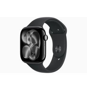 Montre connectée Apple Watch Series 11 GPS 42 mm Jet Black boîtier aluminium, Black Sport Band M/L (MEQU4AF/A)
