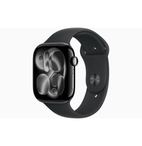 Montre connectée Apple Watch Series 11 GPS 46 mm Jet Black boîtier aluminium, Black Sport Band S/M (MEUW4AF/A)