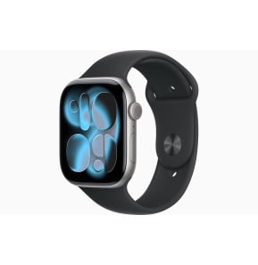 Montre connectée Apple Watch Series 11 GPS 42 mm Space Grey boîtier aluminium, Black Sport Band M/L (MEQX4AF/A)