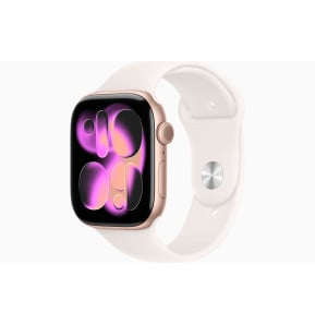 Montre connectée Apple Watch Series 11 GPS 42 mm Rose Gold boîtier aluminium, Light Blush Sport Band S/M (MEU04AF/A)