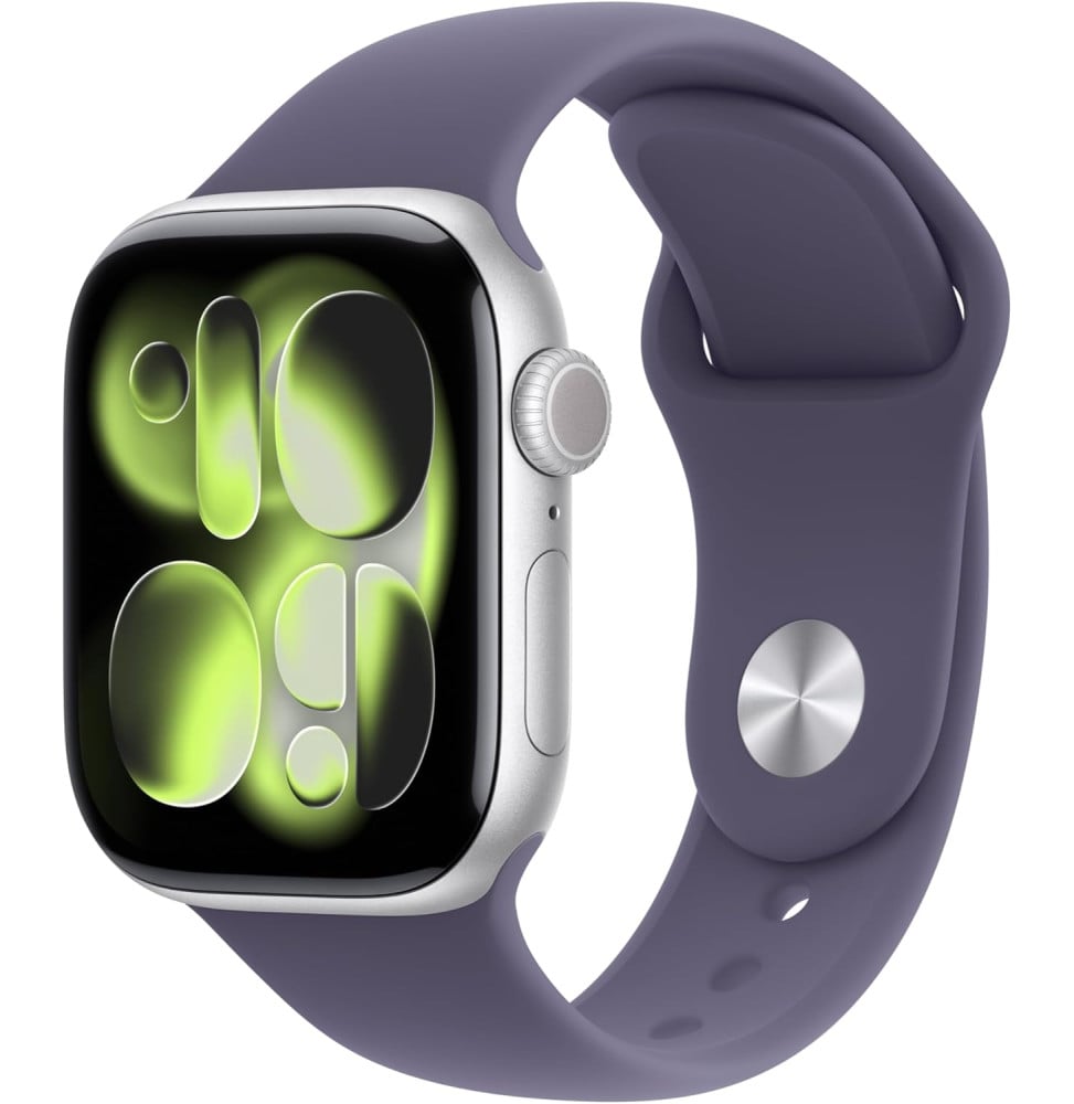 Montre connectée Apple Watch Series 11 GPS 42 mm Silver boîtier aluminium, Purple Fog Sport Band M/L (MEU74AF/A)