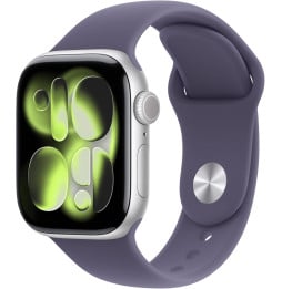 Montre connectée Apple Watch Series 11 GPS 46 mm Silver boîtier aluminium, Purple Fog Sport Band M/L (MEVA4AF/A)