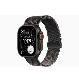 Montre connectée Apple Watch Ultra 3 GPS + Cellular 49 mm Black boîtier titane, Black Titanium Milanese Loop Large (MF1T4AF/A)