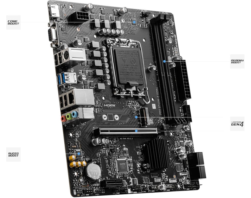Carte Mère Intel MSI PRO B760M-E DDR4