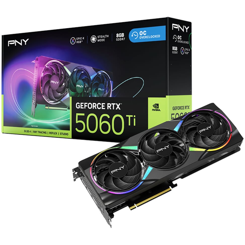 PNY GeForce RTX 5060 Ti EPIC-X RGB OC Triple Fan 8G Graphics Card (VCG5060T8TFXXPB1-O) — image 3
