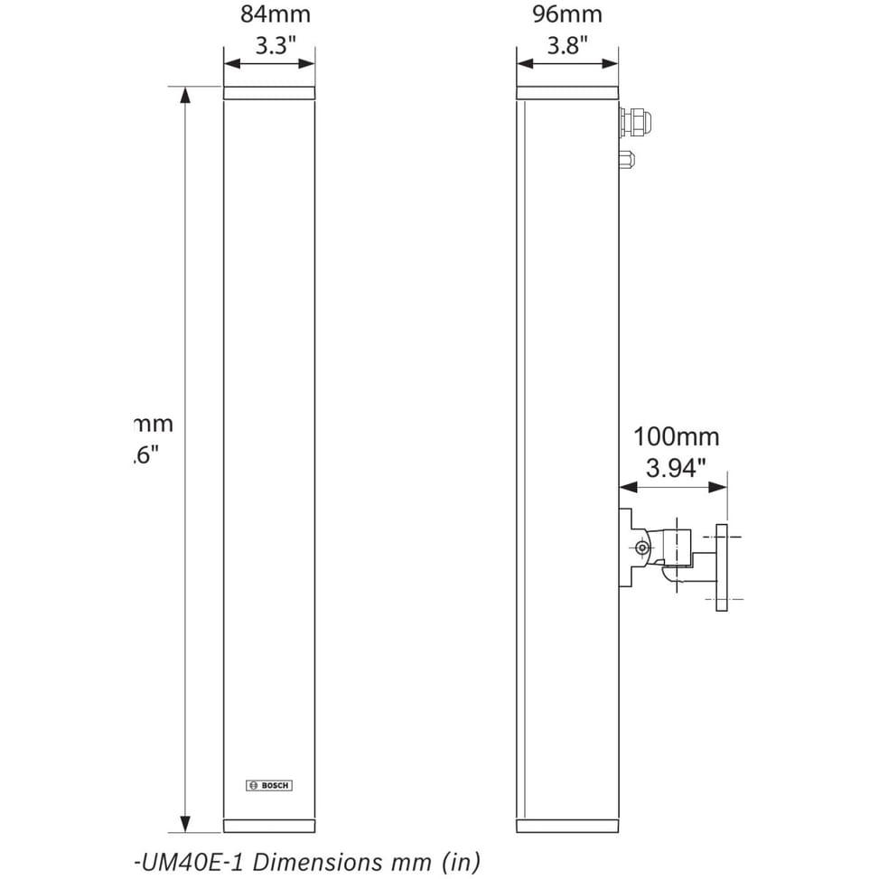 Haut-parleur colonne Bosch LA1-UM40E-1 40 W IP65 (LA1-UM40E-1)