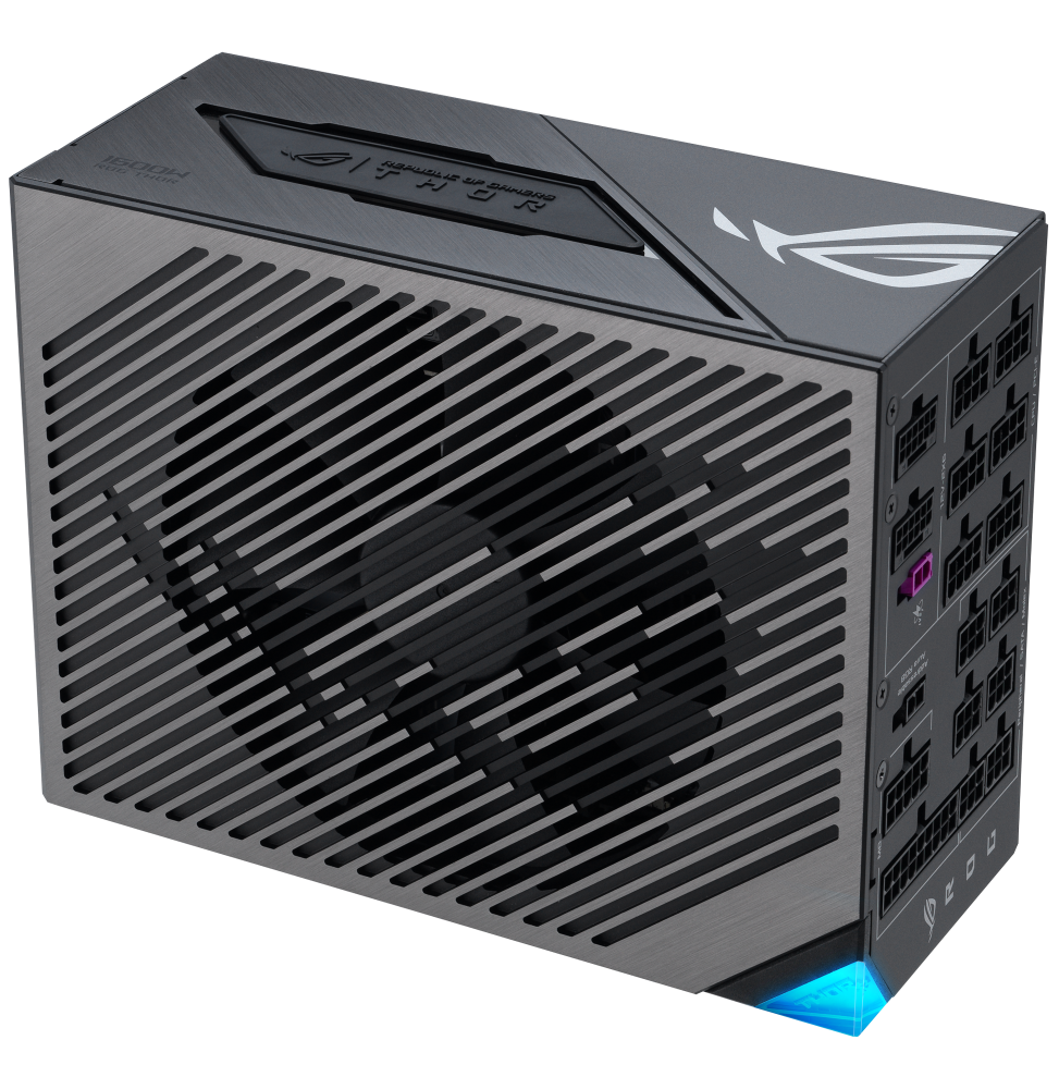 مزود طاقة ASUS ROG Thor 1600W Titanium III بموصل 24-pin ATX أسود، فضي (90YE00V1-B0NA00) — صورة 7