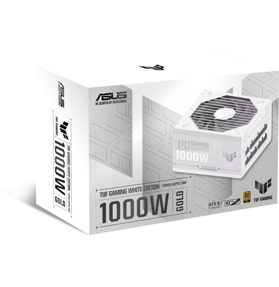 ASUS TUF Gaming 1000W Gold White Edition unité d'alimentation d'énergie 20+4 pin ATX ATX Blanc (90YE00S5-B0NA00) — image 13