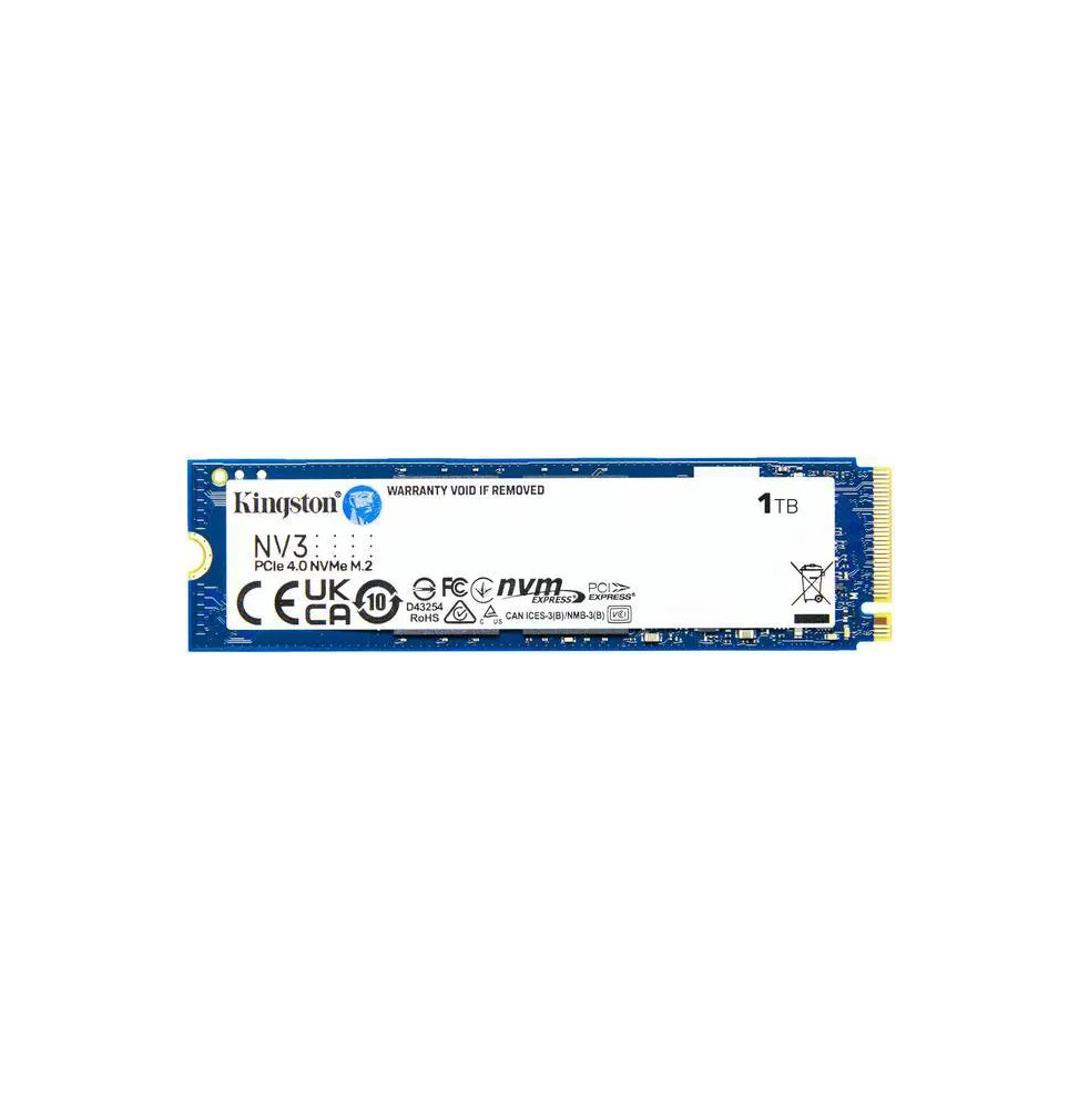 قرص SSD داخلي Kingston NV3 M.2 2280 PCIe 4.0 x4 NVMe 1 TB (SNV3S/1000G) — صورة 1