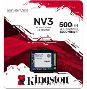 Disque Dur interne SSD Kingston NV3 M.2 2230 PCIe 4.0 x4 NVMe 500 Go (SNV3SM3/500G)