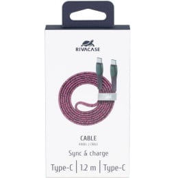 Câble Rivacase Type-C vers Type-C 1,2 mètre Rouge (PS6105RD12)