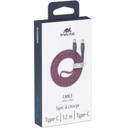 Câble Rivacase Type-C vers Type-C 1,2 mètre Rouge (PS6105RD12)