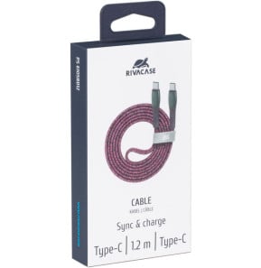 Câble Rivacase Type-C vers Type-C 1,2 mètre Rouge (PS6105RD12)