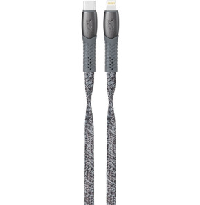 Câble Rivacase Type-C vers Lightning 1,2 mètre Gris tressé (PS6107GR12) — image 2