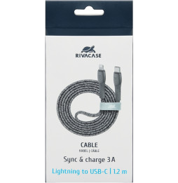 Câble Rivacase Type-C vers Lightning 1,2 mètre Gris tressé (PS6107GR12)