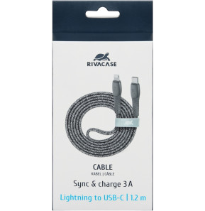 Câble Rivacase Type-C vers Lightning 1,2 mètre Gris tressé (PS6107GR12) — image 4