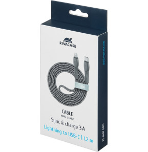 Câble Rivacase Type-C vers Lightning 1,2 mètre Gris tressé (PS6107GR12) — image 6