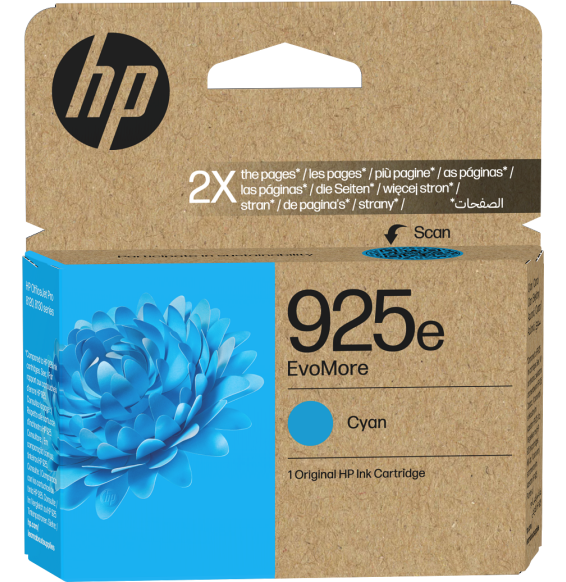 HP 925e EvoMore Cyan - Cartouche d'encre HP d'origine (4K0W0PE)