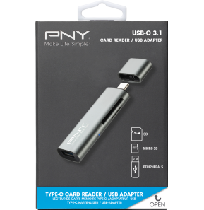 Lecteur Carte Mémoire PNY - 3 en 1 USB-C | SD, microSD, SDHC, microSDHC, SDXC, microSDXC (R-TC-UA-3N1E01-RB) — image 5