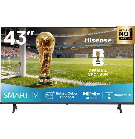Téléviseur Hisense 43A4Q | 43" FHD VIDAA Smart TV + Récepteur TNT Intégré