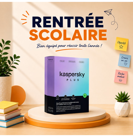 Kaspersky Plus (équivalent à Internet Security) - 1 Poste / 1 an (KL10428BAFS-FFPMAG)