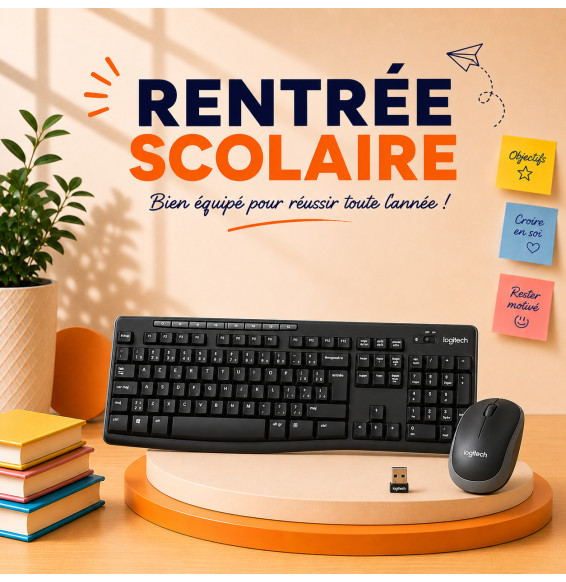 Logitech Wireless Desktop MK270 - Ensemble sans fil souris + clavier (AZERTY Français)