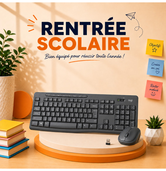 Ensemble clavier et souris sans fil Logitech MK295 Silent - AZERTY (920-009795)