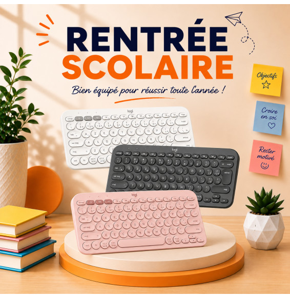 Clavier sans fil Logitech Pebble Keys 2 K380s - Français (AZERTY)