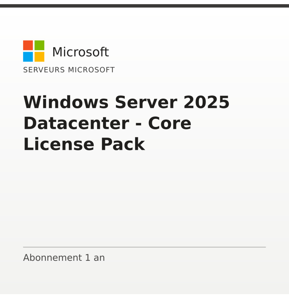 Windows Server 2025 Datacenter - Core License Pack — image 1