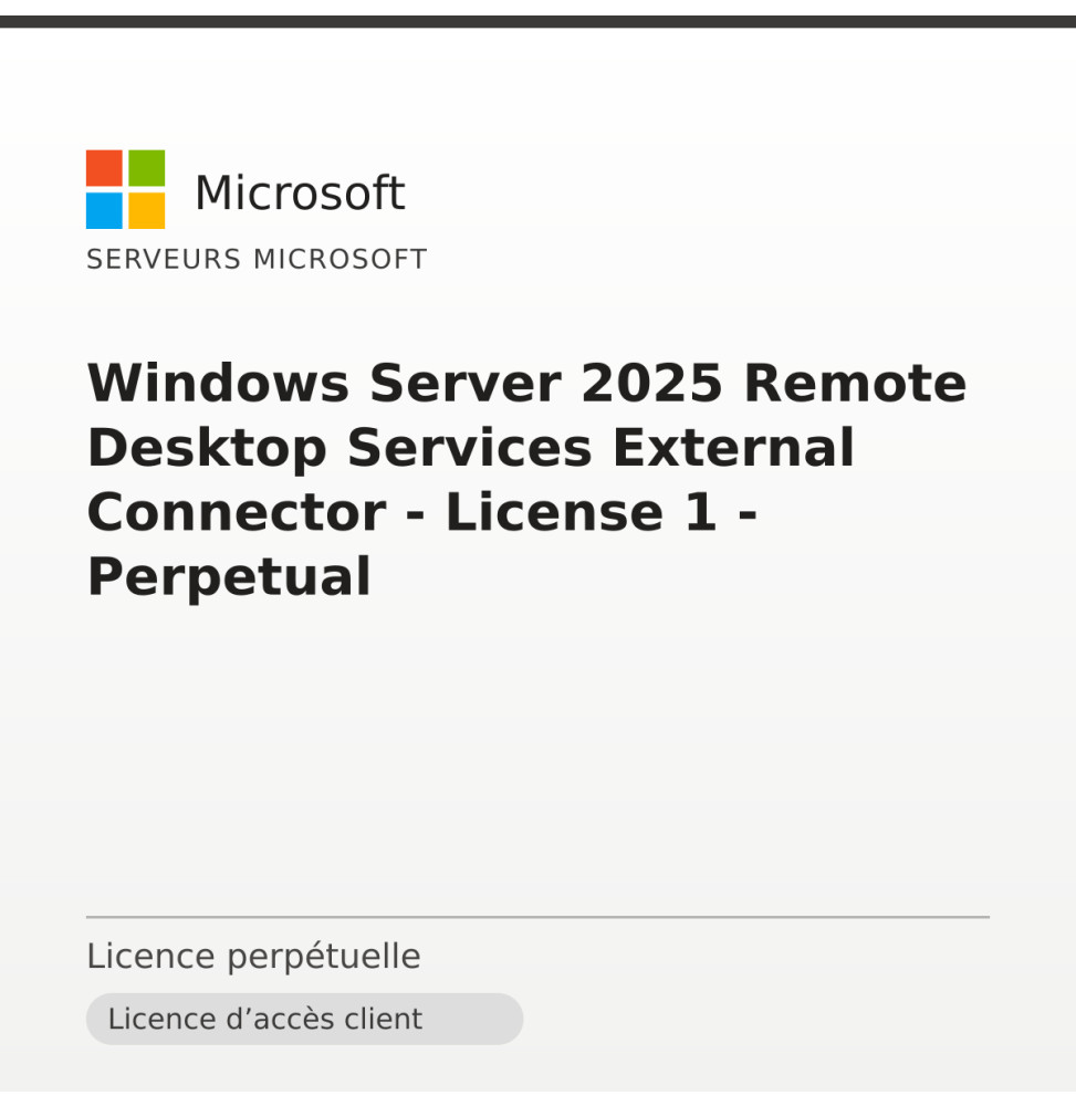 Windows Server 2025 Remote Desktop Services External Connector - License 1 - Perpetual — image 1