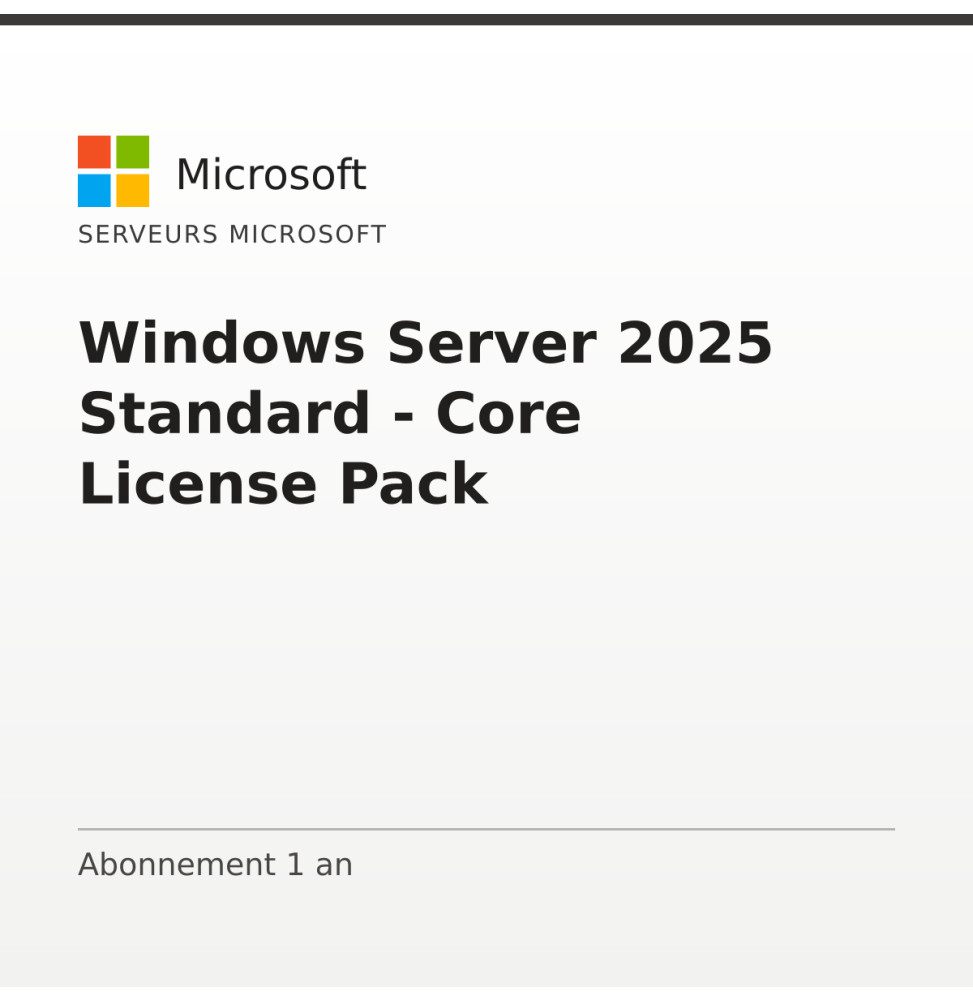 Windows Server 2025 Standard - Core License Pack — image 1