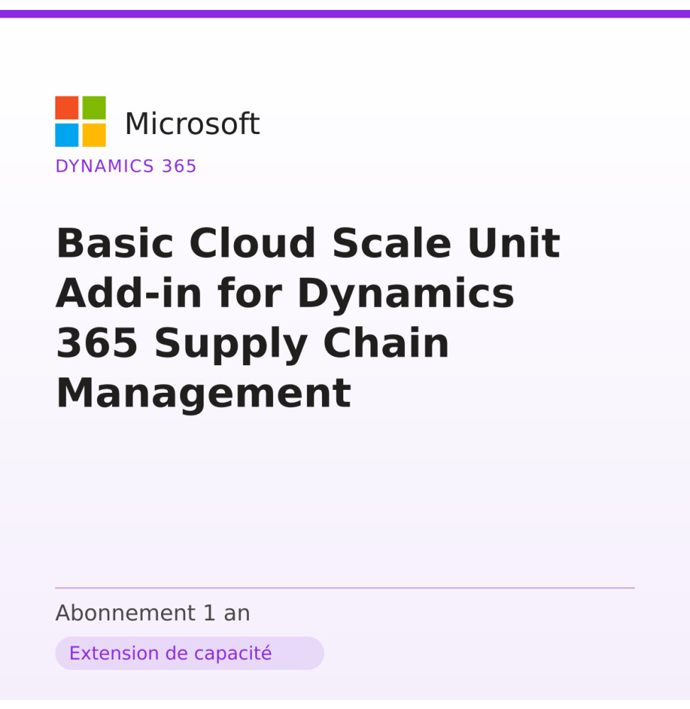 Basic Cloud Scale Unit Add-in for Dynamics 365 Supply Chain Management — image 1