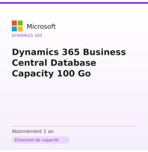 Dynamics 365 Business Central Database Capacity 100 Go