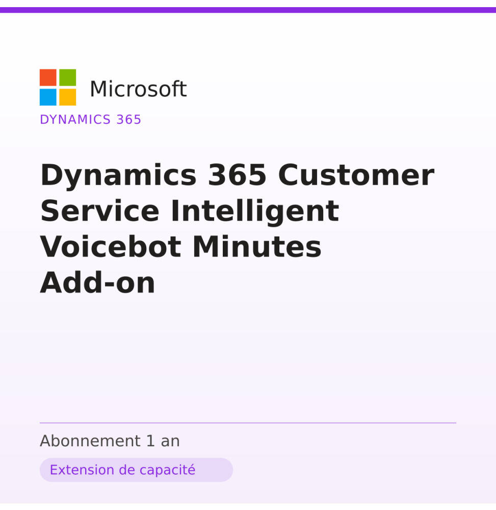Dynamics 365 Customer Service Intelligent Voicebot Minutes Add-on — image 1
