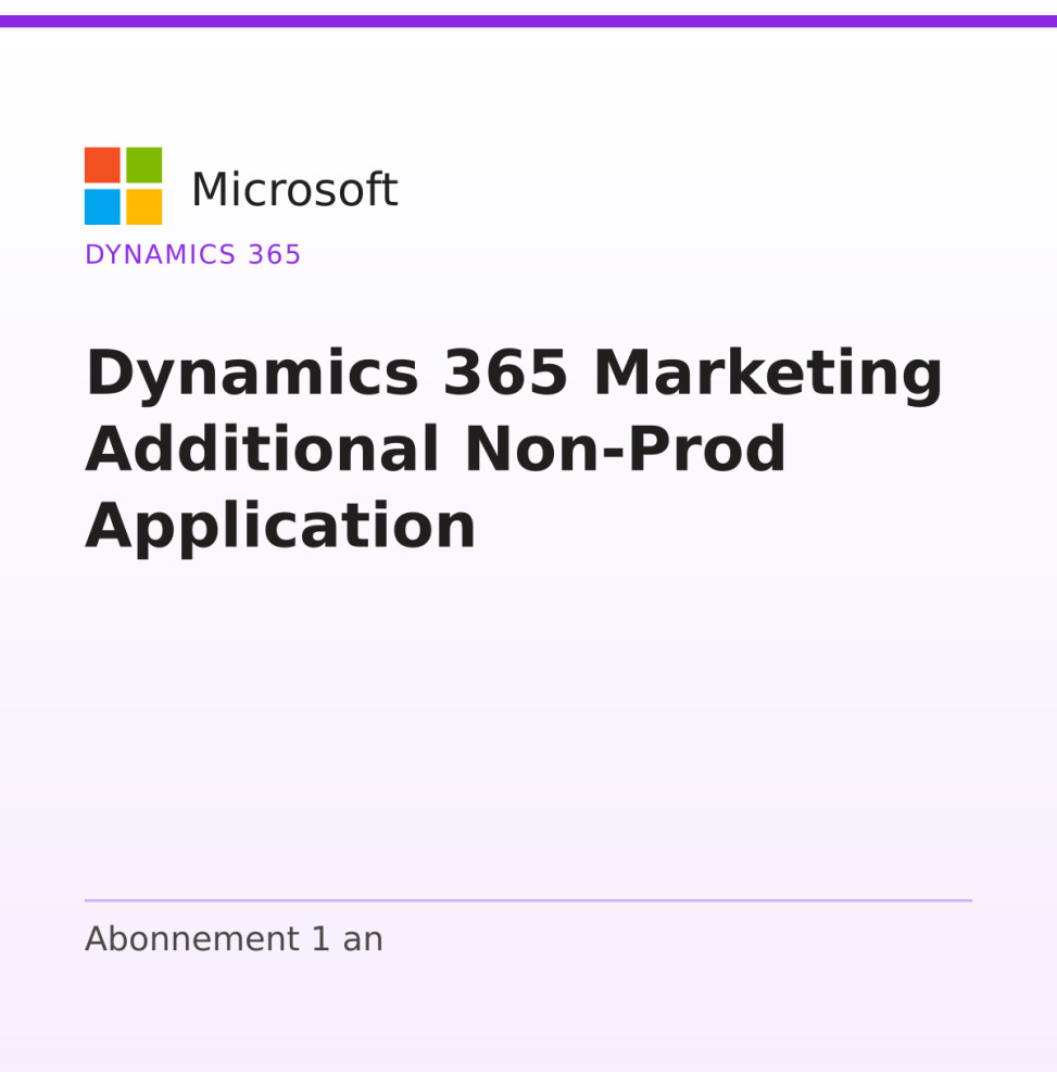 Dynamics 365 Marketing Additional Non-Prod Application — image 1