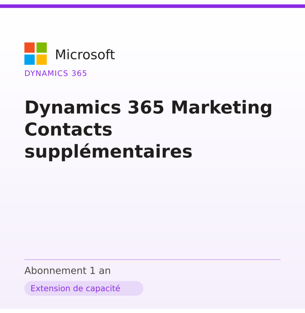 Dynamics 365 Marketing Contacts supplémentaires — image 1